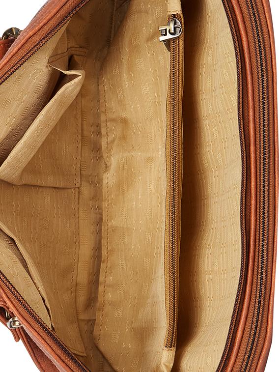 brown leatherette (pu) regular handbag - 15542666 - Zoom Image - 3