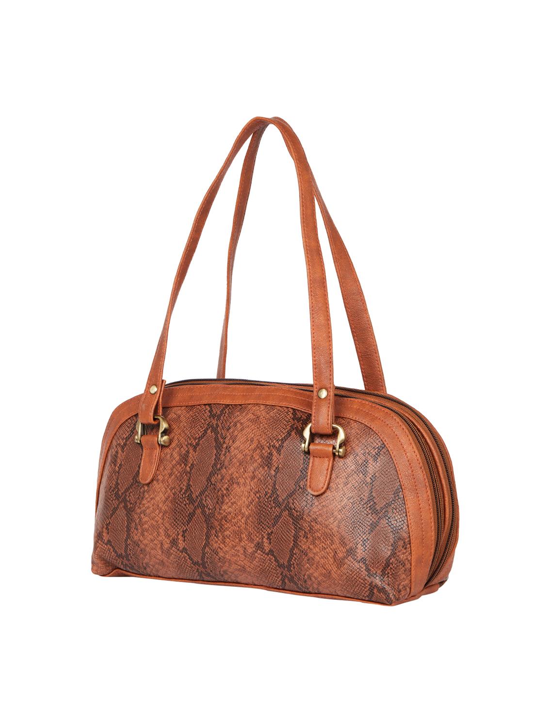 brown leatherette (pu) regular handbag - 15542666 - Zoom Image - 4