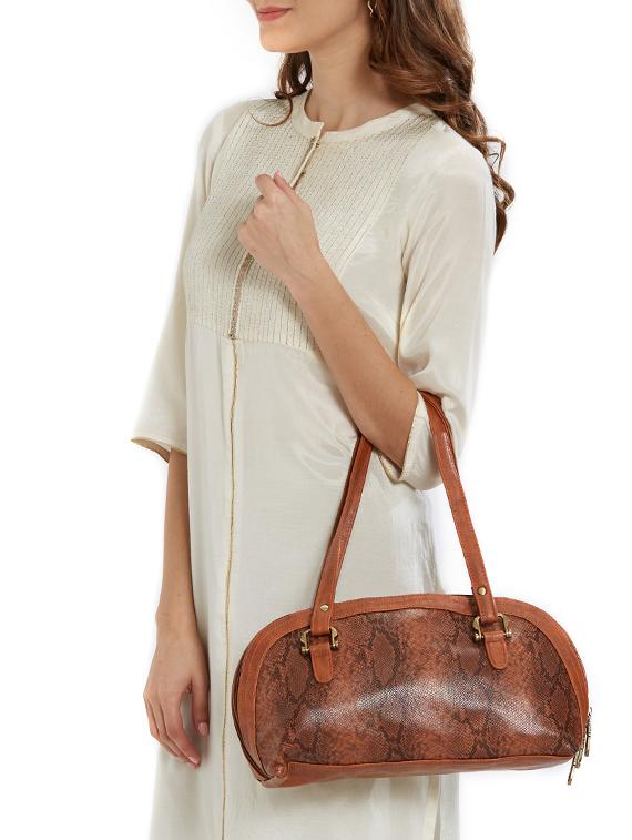 brown leatherette (pu) regular handbag - 15542666 - Zoom Image - 5