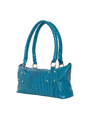blue leatherette (pu) regular handbag - 15542751 - Standard Image - 4