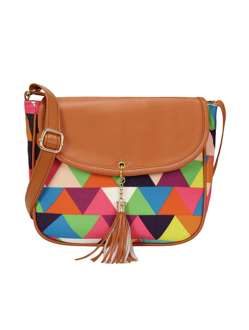 multi colored canvas regular sling bag - 15544270 - Zoom Image - 1