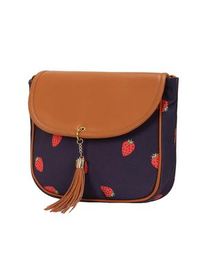blue leatherette (pu) regular sling bag - 15544272 - Standard Image - 4