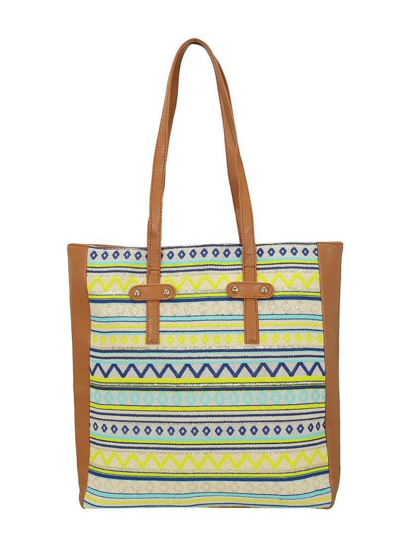 multi colored canvas regular tote - 15544312 - Zoom Image - 2
