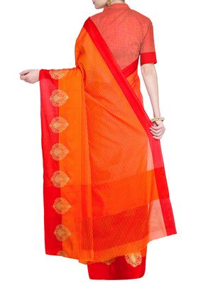 stripes woven saree with blouse - 15544367 - Standard Image - 2