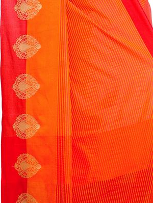 stripes woven saree with blouse - 15544367 - Standard Image - 4