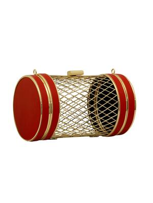 red metal box clutch - 15544769 - Standard Image - 4