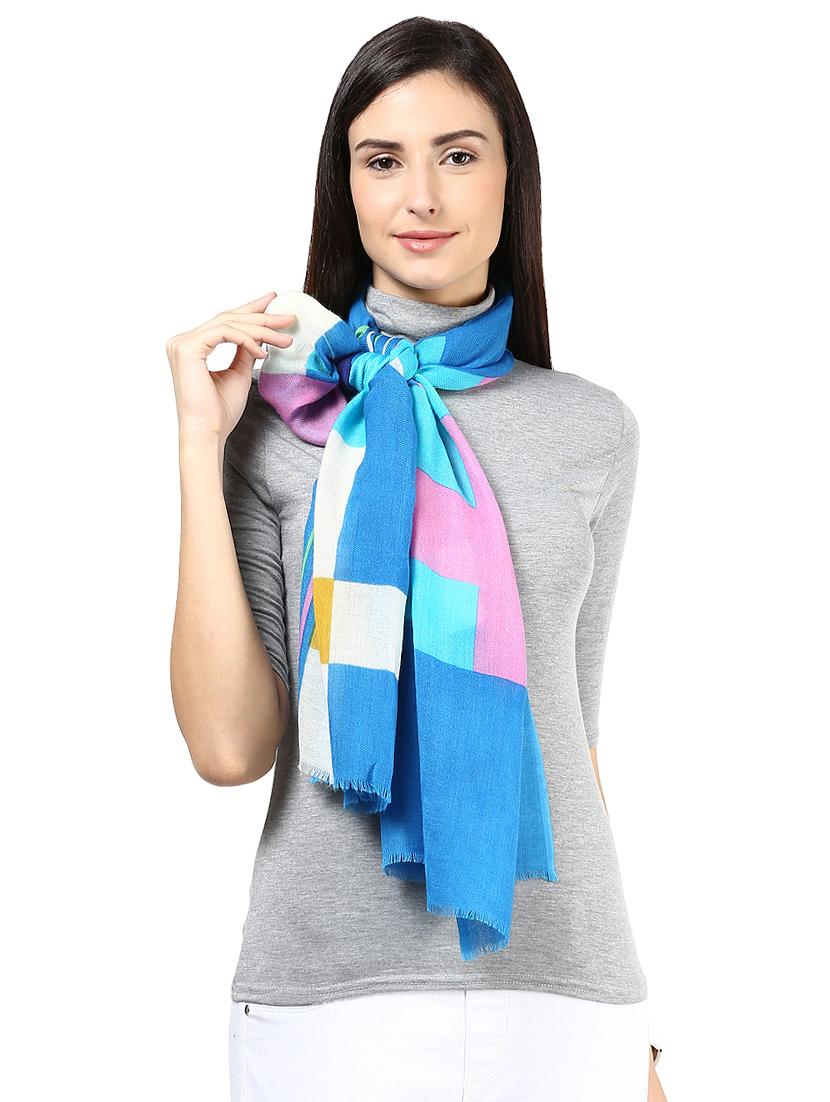 geometric woolen stole - 15545118 - Zoom Image - 1