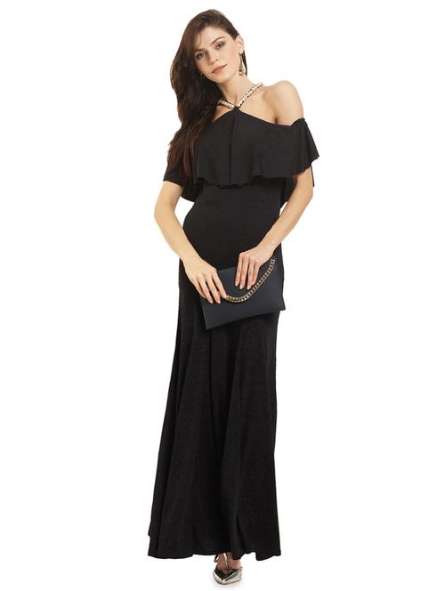 pearl embellished ruffled overlay maxi dress - 15545423 - Standard Image - 1