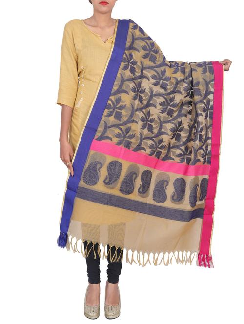 banarasi dupatta with tassels - 15545826 - Standard Image - 1