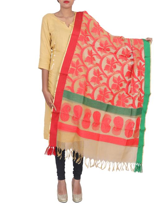 banarasi dupatta with tassels - 15545828 - Standard Image - 1