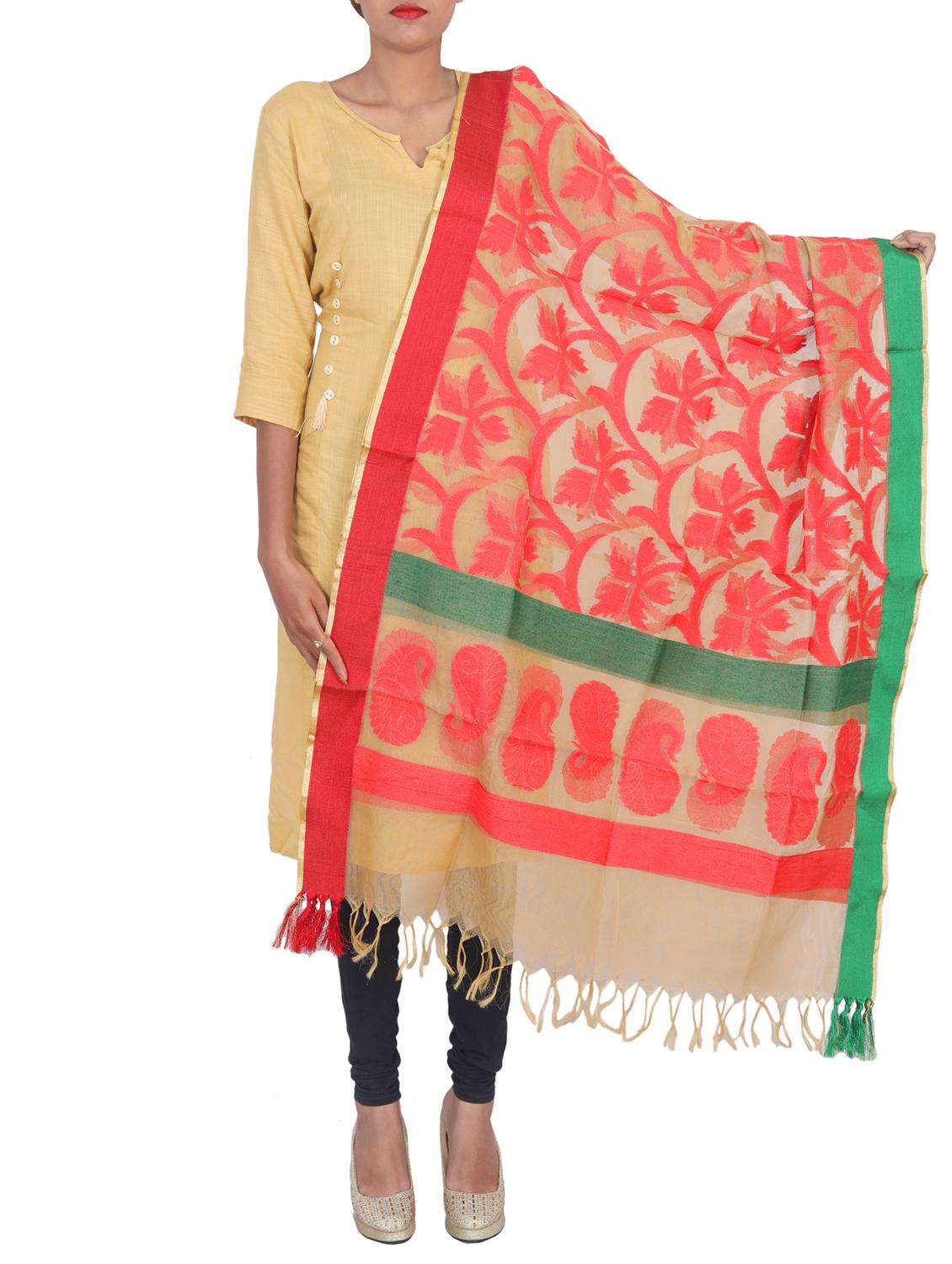 banarasi dupatta with tassels - 15545828 - Zoom Image - 1