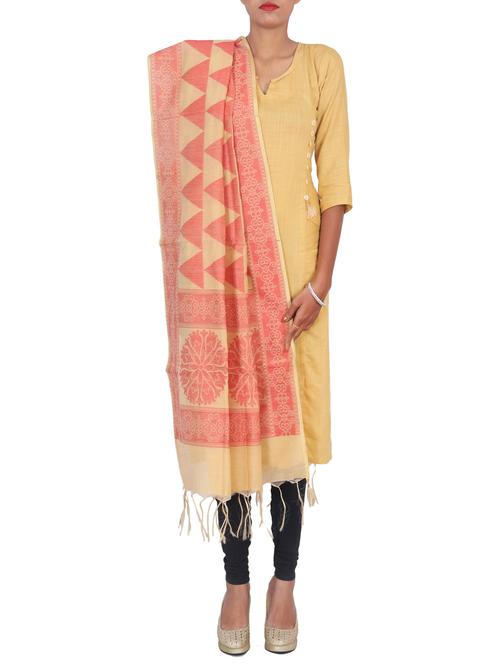 self design dupatta with tassles - 15545833 - Standard Image - 1