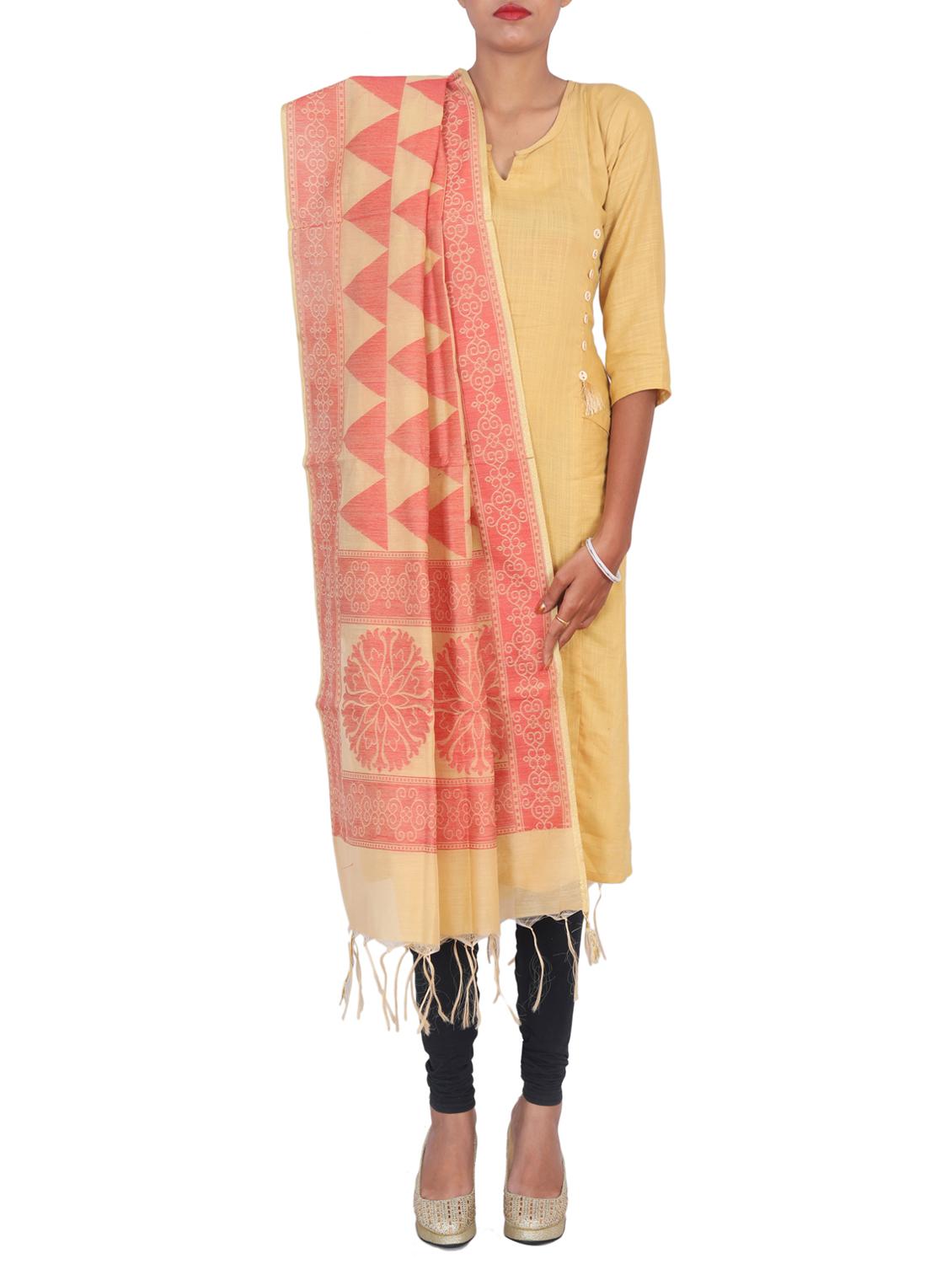 self design dupatta with tassles - 15545833 - Zoom Image - 1