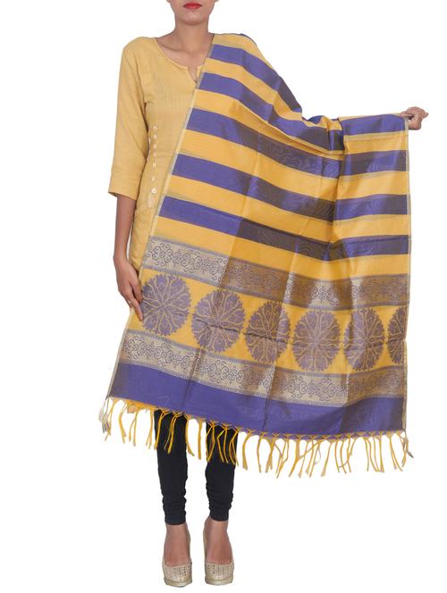 banarasi dupatta with tassels - 15545845 - Standard Image - 1