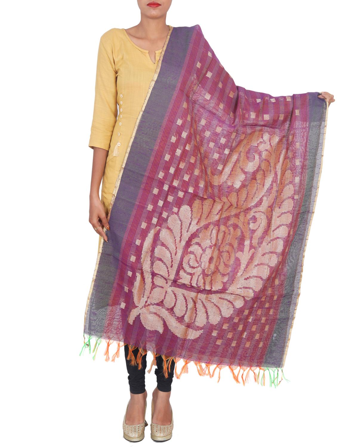 banarasi dupatta with tassels - 15545853 - Zoom Image - 1