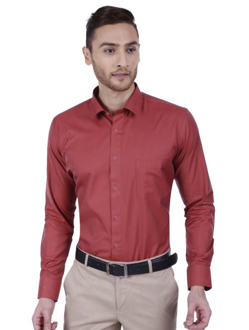 red polyester casual shirt - 15546682 - Standard Image - 1