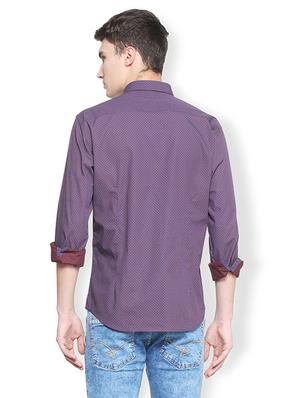 purple cotton casual shirt - 15547072 - Standard Image - 2
