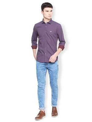 purple cotton casual shirt - 15547072 - Standard Image - 3