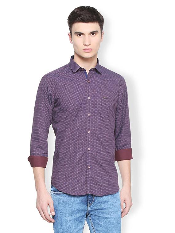 purple cotton casual shirt - 15547072 - Zoom Image - 1