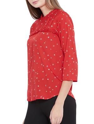frill detail star print top - 15547803 - Standard Image - 2