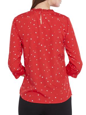 frill detail star print top - 15547803 - Standard Image - 3