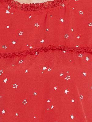 frill detail star print top - 15547803 - Standard Image - 4