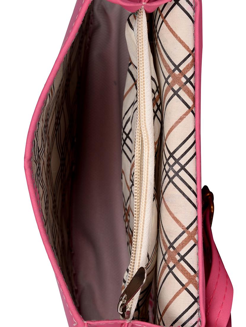 pink leatherette (pu) regular sling bag - 15557529 - Zoom Image - 3
