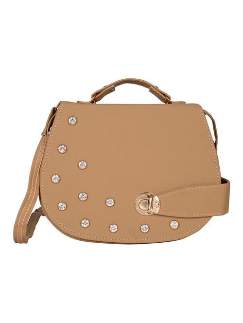 beige leatherette (pu) regular sling bag - 15557532 - Standard Image - 1