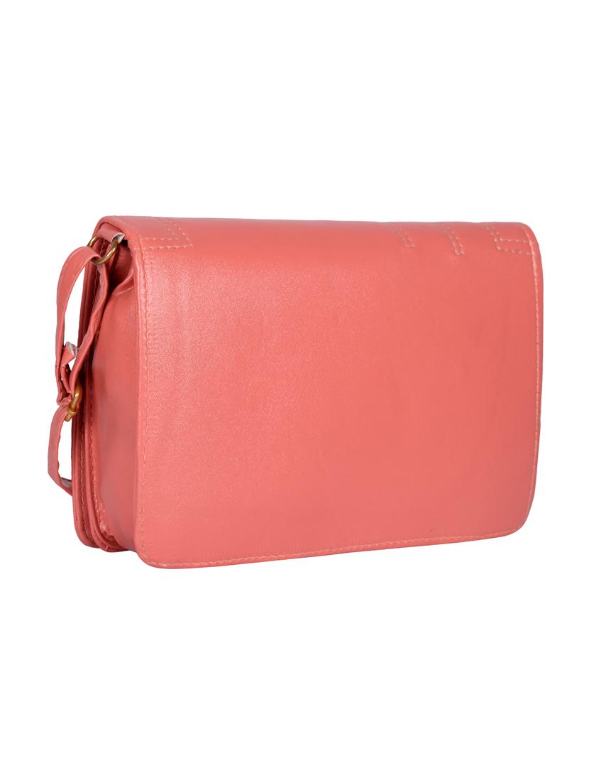 pink leatherette (pu) regular sling bag - 15557534 - Zoom Image - 2