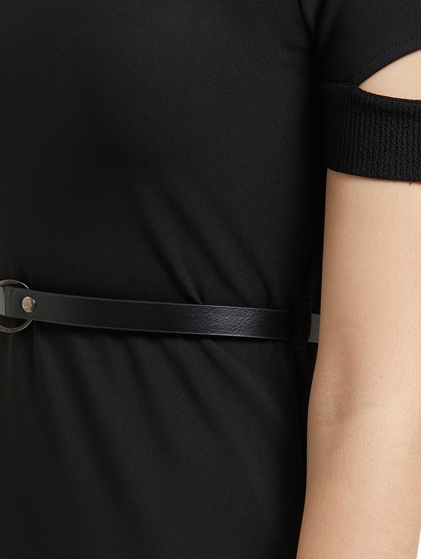 shirt collar cut out detailed dress - 15558145 - Zoom Image - 5