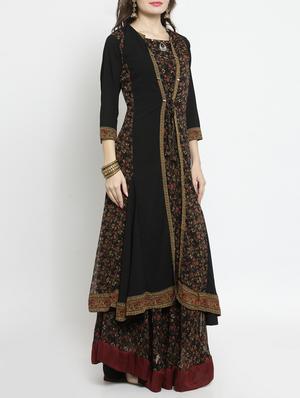 printed flared kurta - 15558834 - Standard Image - 2