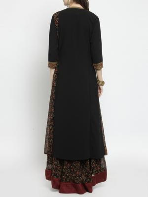 printed flared kurta - 15558834 - Standard Image - 3