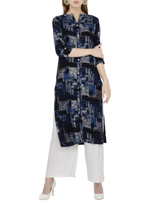 Front placket straight kurta - 15559572 - Standard Image - 1