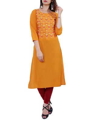 Embroidered straight kurta - 15559902 - Standard Image - 1
