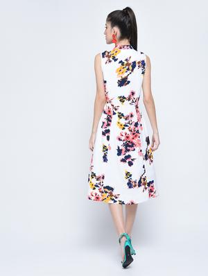 placket detailed floral dress - 15560019 - Standard Image - 3