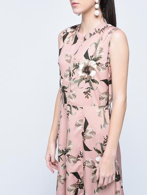 placket detailed floral dress - 15560020 - Standard Image - 2