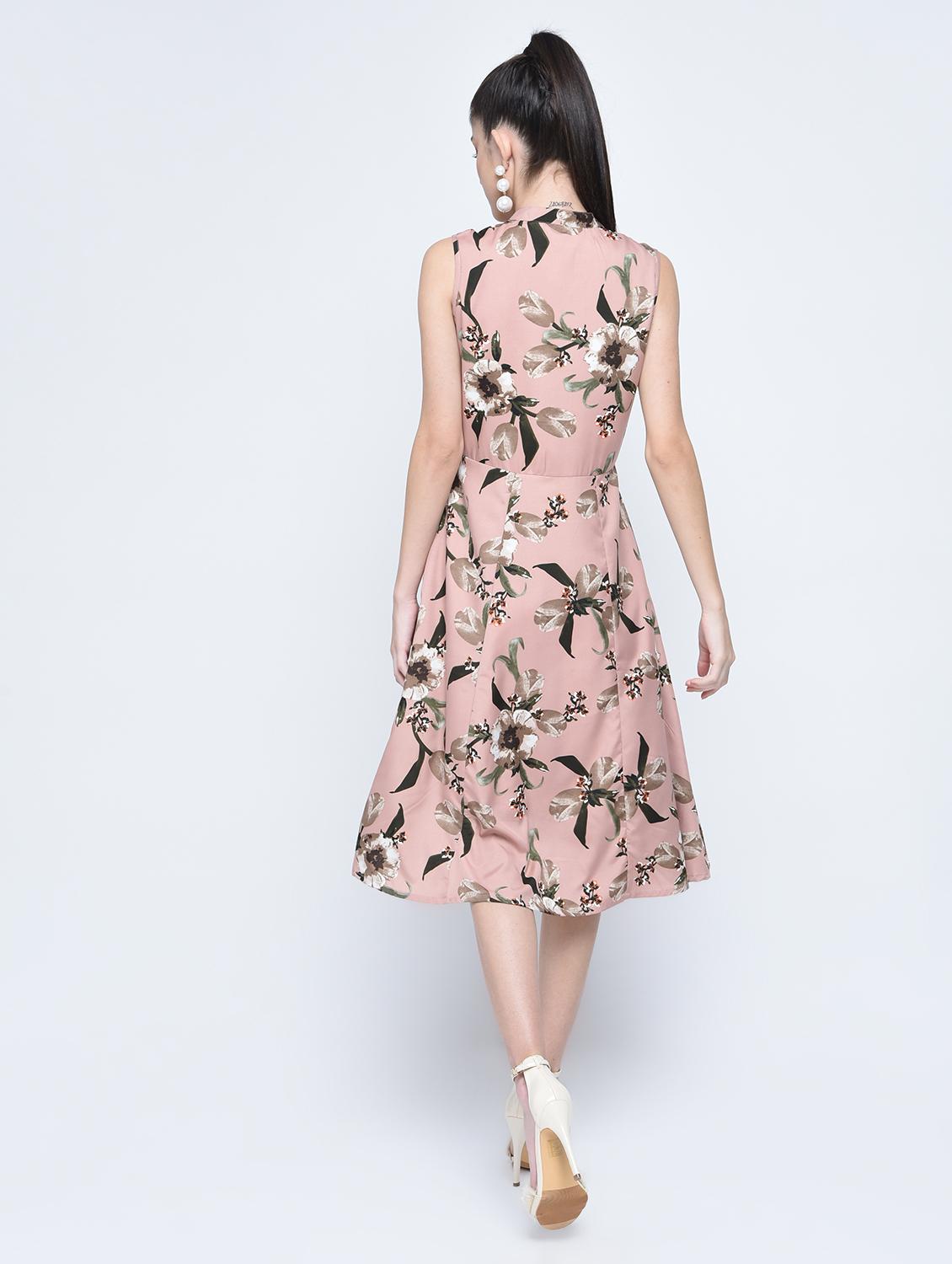 placket detailed floral dress - 15560020 - Zoom Image - 3