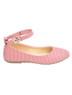 red ankle strap ballerinas - 15560074 - Standard Image - 2