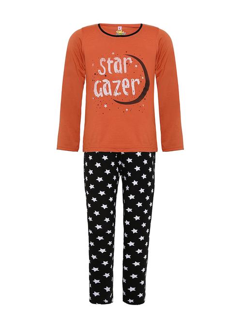 orange cotton pyjama set - 15561373 - Standard Image - 1