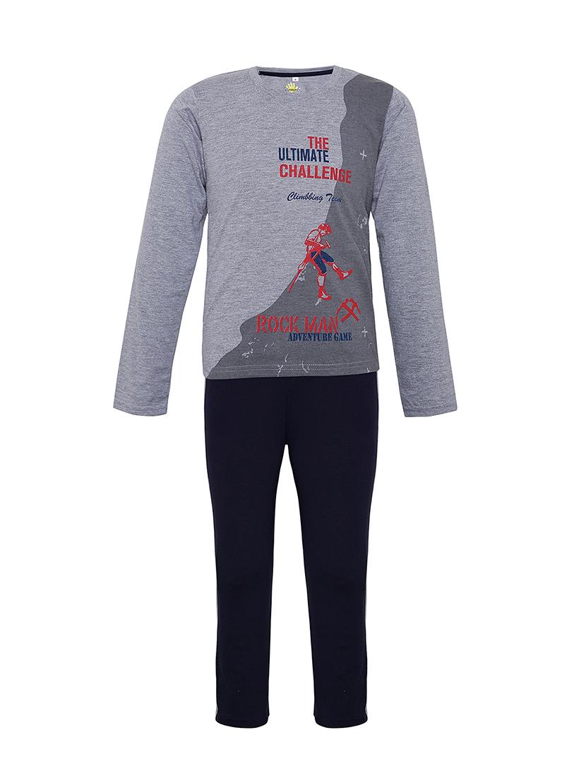 grey cotton pyjama set - 15561533 - Zoom Image - 1