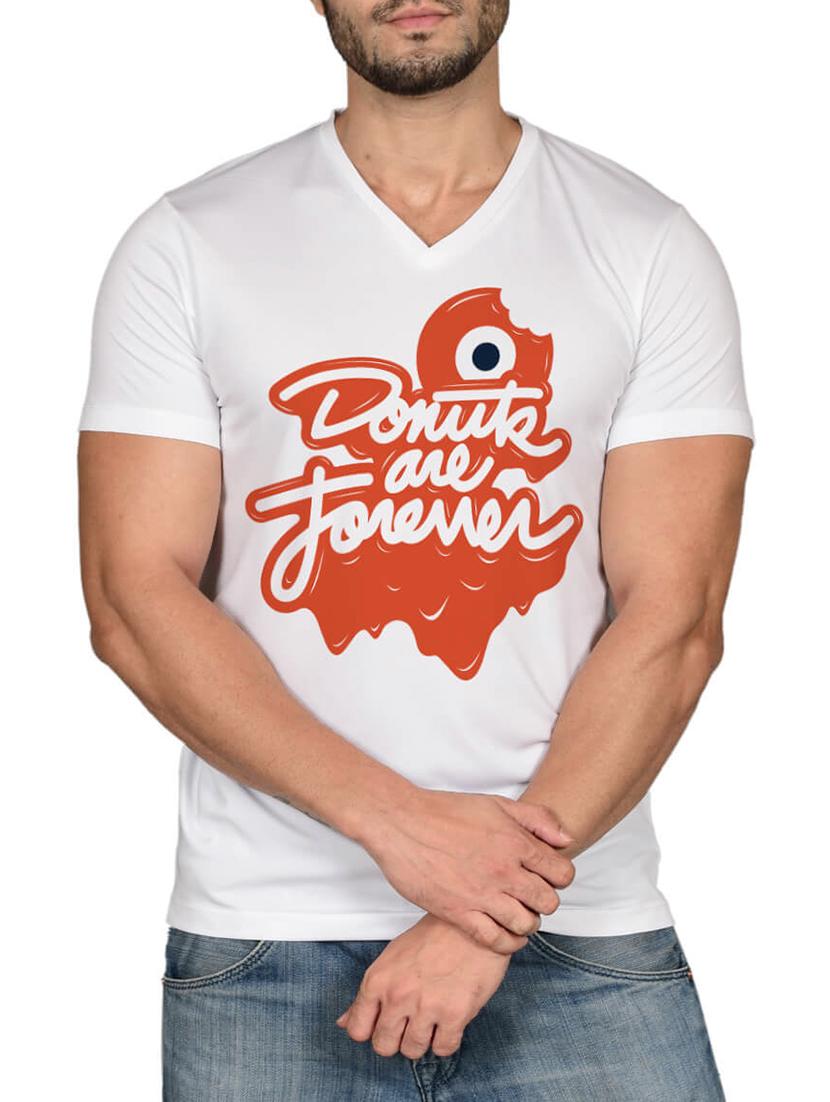 white cotton blend chest print t-shirt - 15561758 - Zoom Image - 1