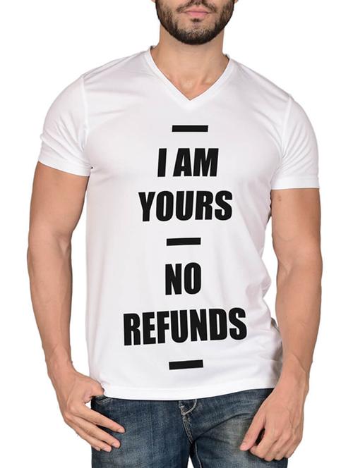 white cotton blend front print t-shirt - 15561772 - Standard Image - 1