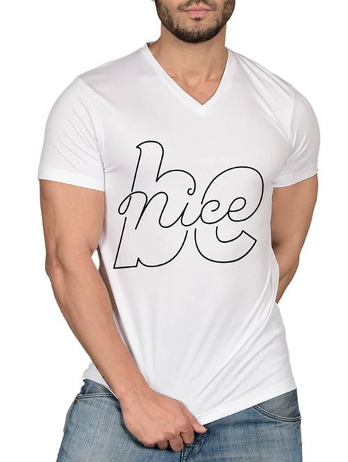 white cotton blend chest print t-shirt - 15561777 - Standard Image - 1