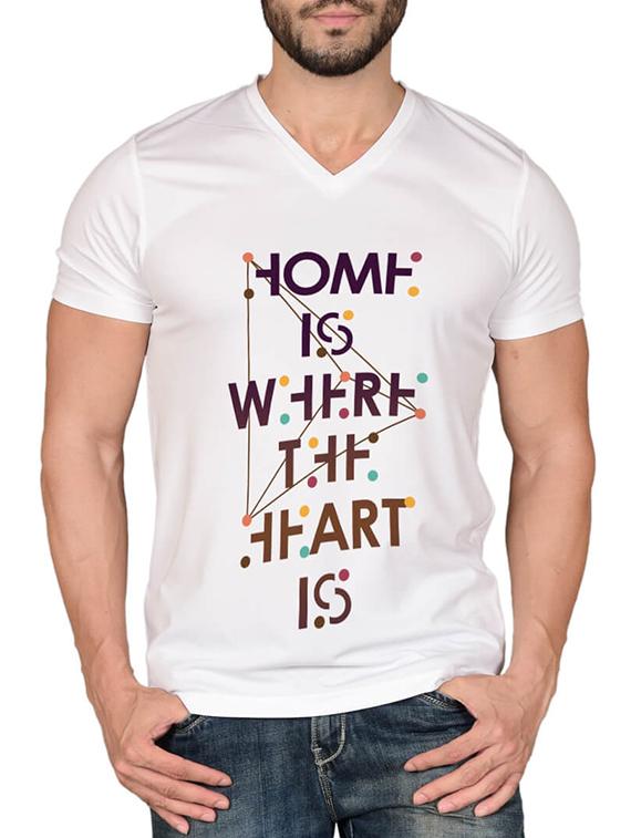 white cotton blend front print t-shirt - 15561782 - Zoom Image - 1