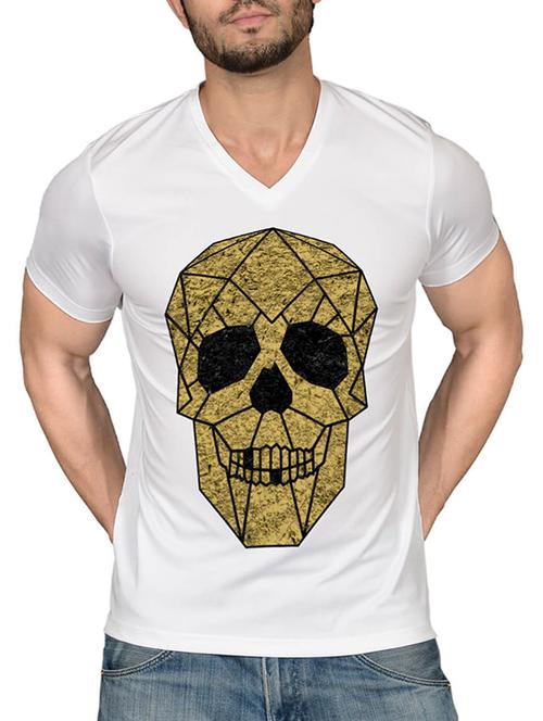 white cotton blend front print t-shirt - 15561784 - Standard Image - 1