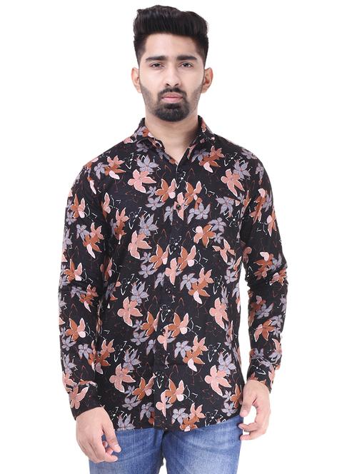 black cotton casual shirt - 15563595 - Standard Image - 1