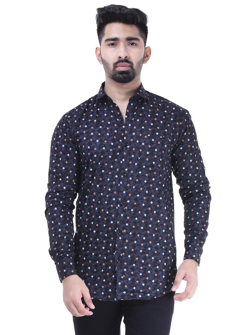 blue cotton casual shirt - 15563605 - Zoom Image - 1
