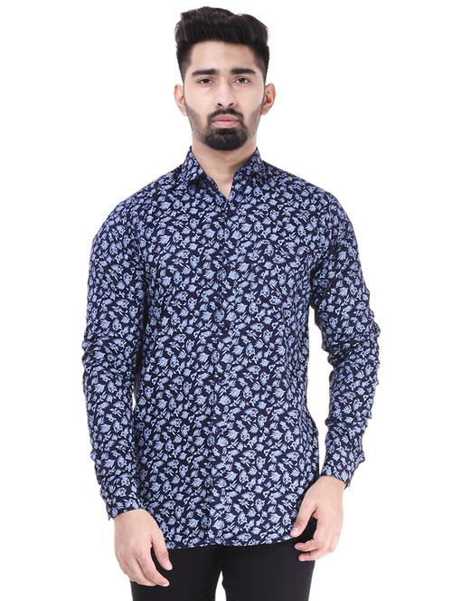 blue cotton casual shirt - 15563614 - Standard Image - 1