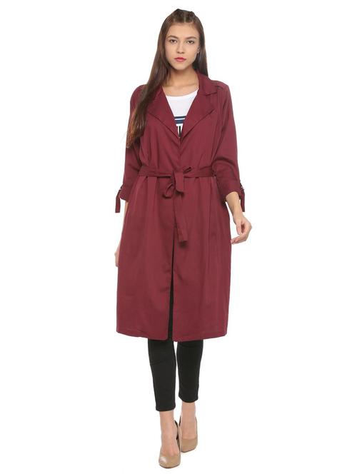 maroon notched collar shrug - 15563625 - Standard Image - 1