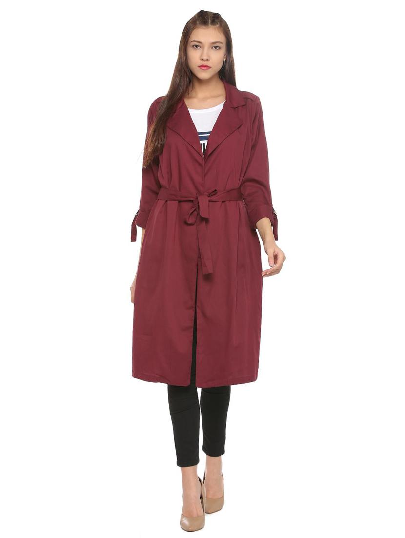 maroon notched collar shrug - 15563625 - Zoom Image - 1